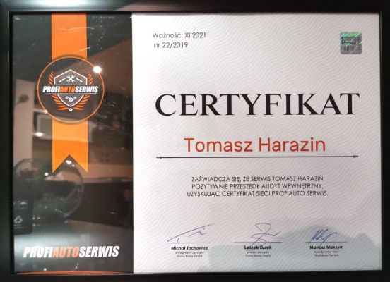 Harazin Serwis - Certyfikat ProfiAuto